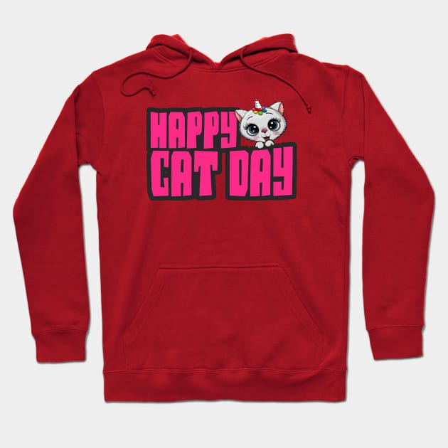 happy cat day , funny cat , meow Hoodie by kirkomed